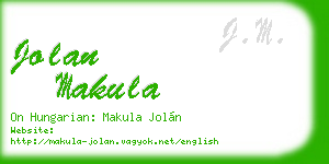 jolan makula business card