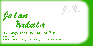 jolan makula business card